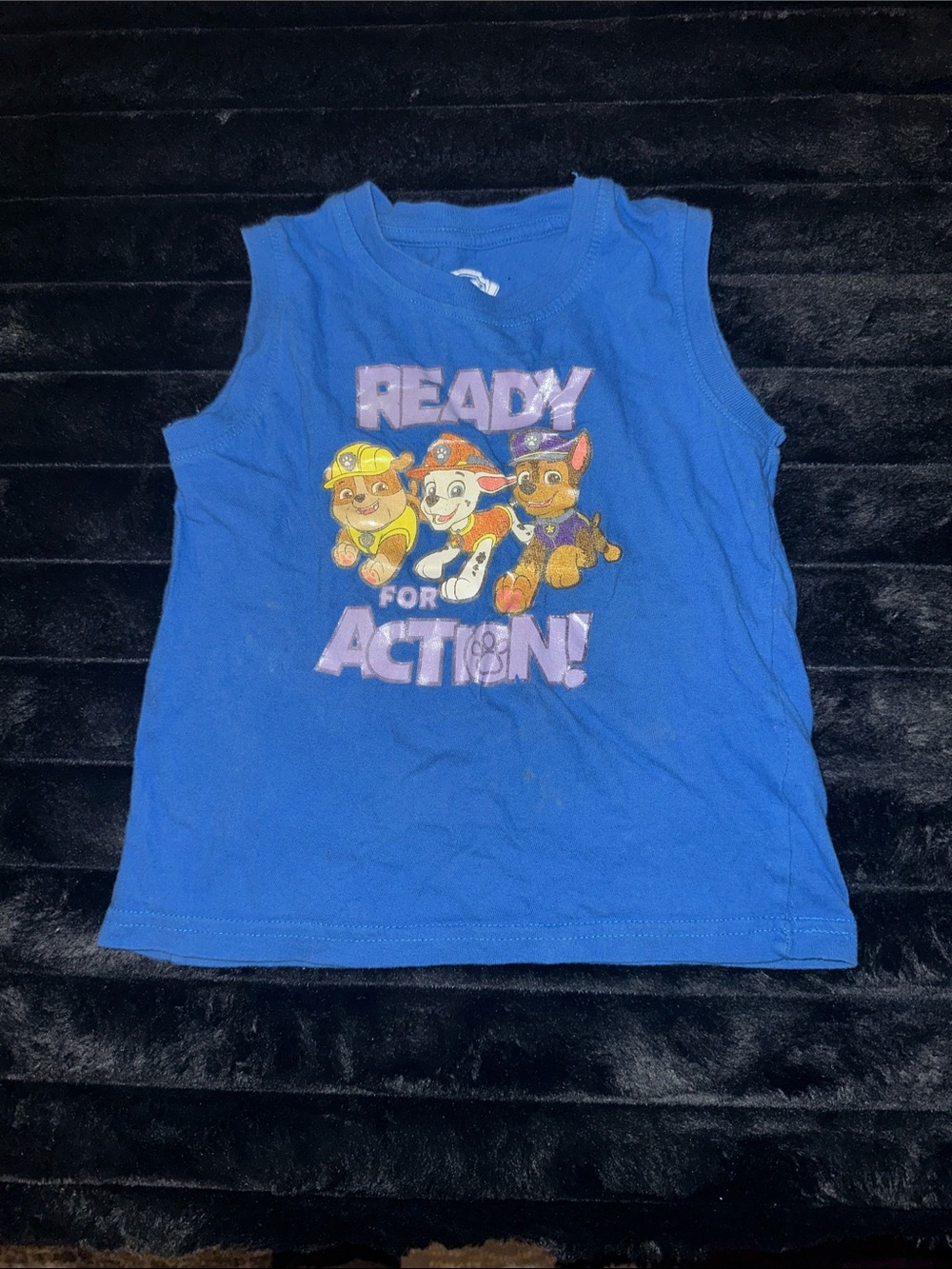 Blue 'Ready for Action' Paw Patrol Kids Tank Top